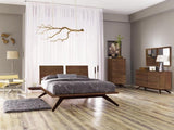 Astrid Bed in Walnut with One Headboard Panel - furnish.